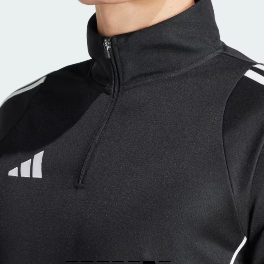 Adidas Black Soccer Tiro Training Top with Quarter Zip